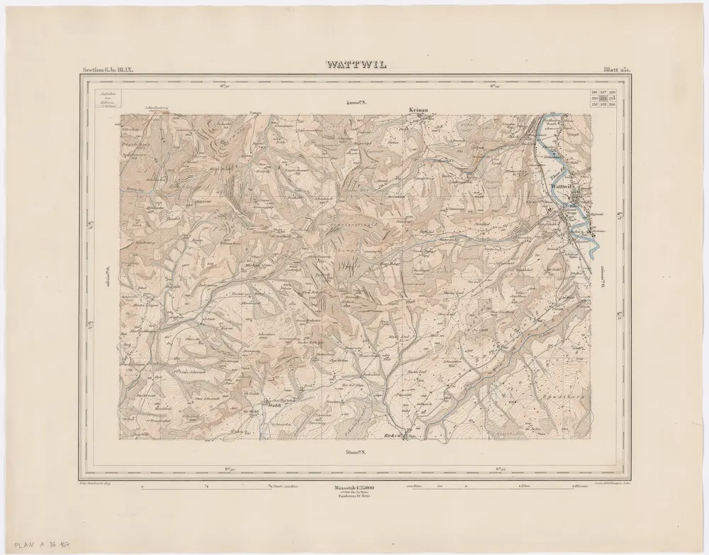 Topographischer Atlas der Schweiz (Siegfried-Karte): Den Kanton Zürich betreffende Blätter: Blatt 231: Wattwil