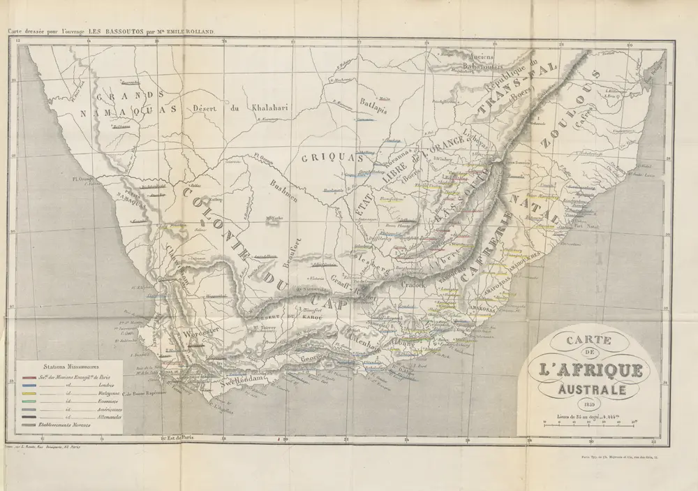 Les Bassoutos, ou Vingt-trois années de séjour ... au sud de l'Afrique. [With plates and a map.]