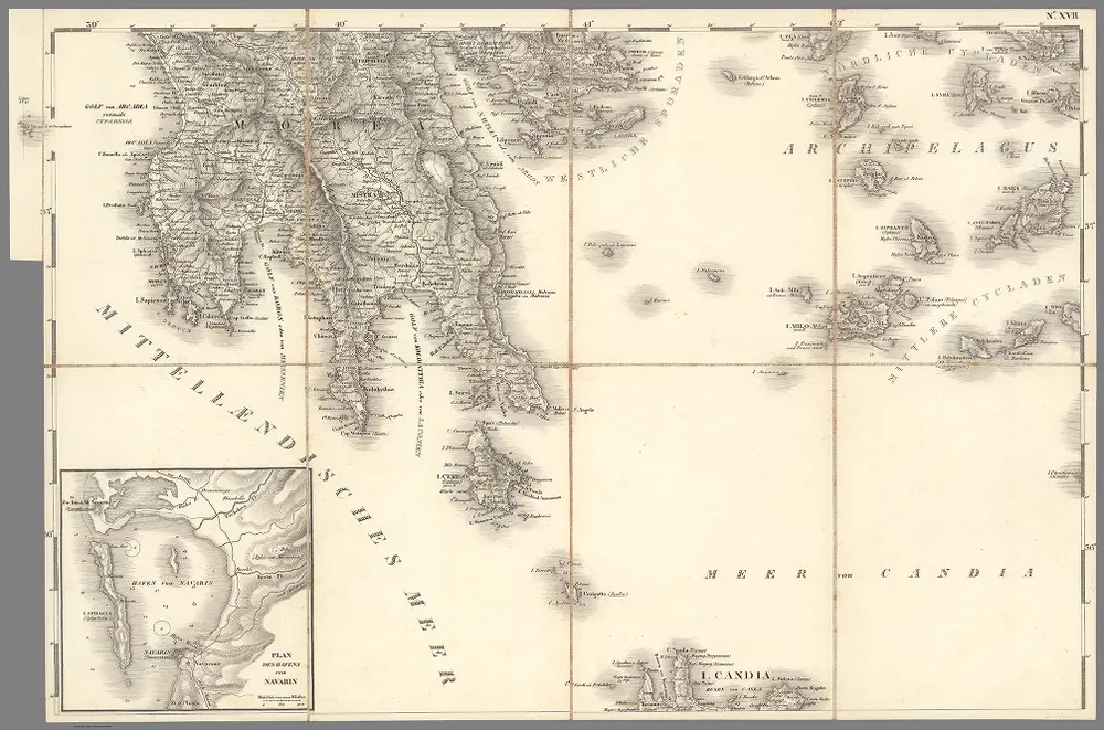 Sheet 17.  Carte der Europaeischen Tuerkey nebst einem Theile von Kleinasien in XXI.  Blattern.