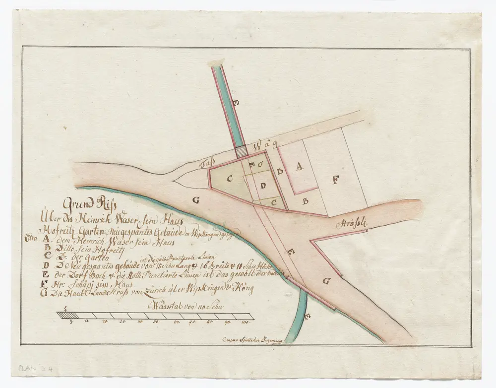 Projektiertes Gebäude von Heinrich Waser, Wipkingen: Grundriss