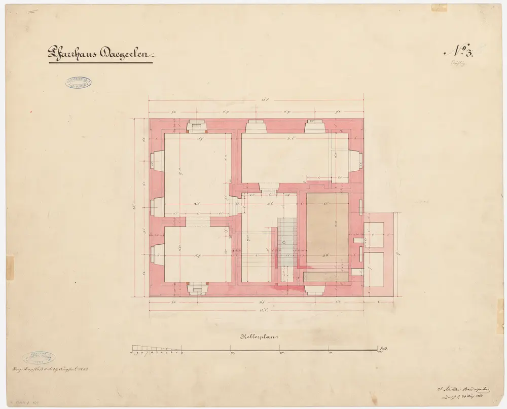 Dägerlen: Pfarrhaus, Keller; Grundriss (Nr. 3)