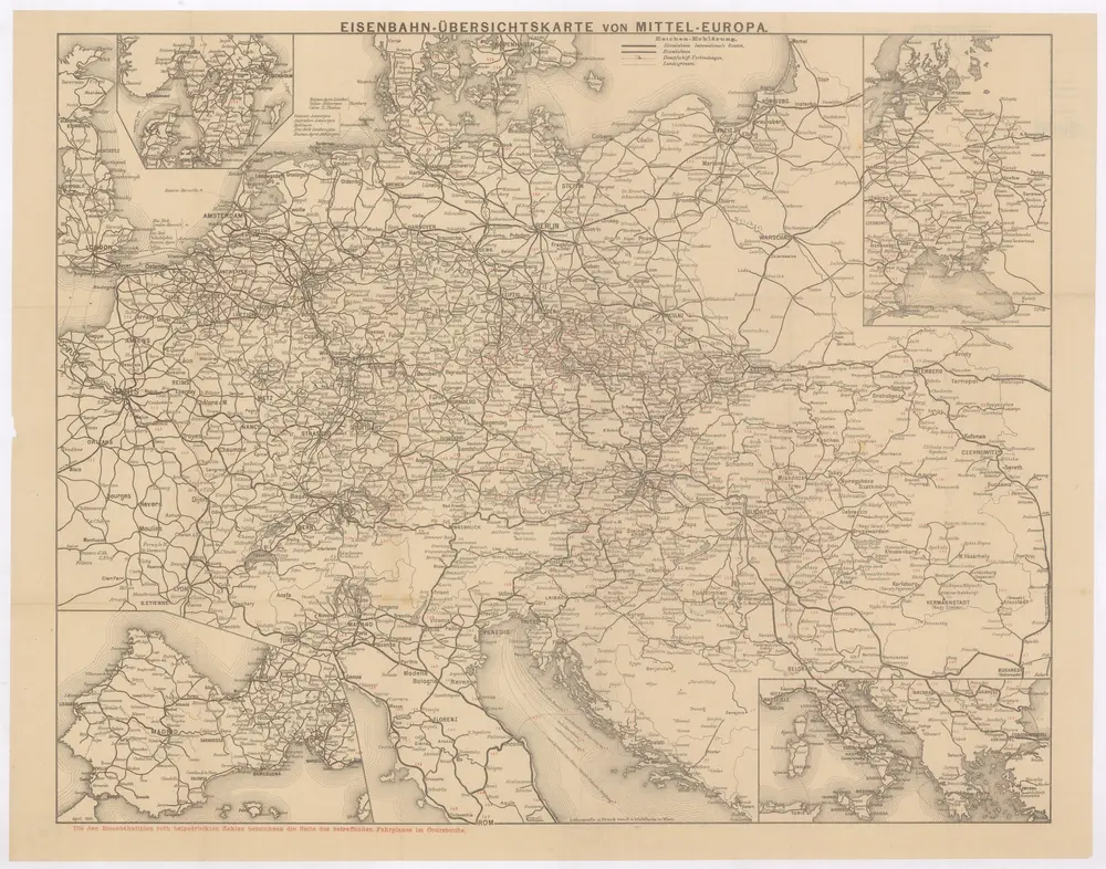 Eisenbahn-Übersichtskarte von Mittel-Europa