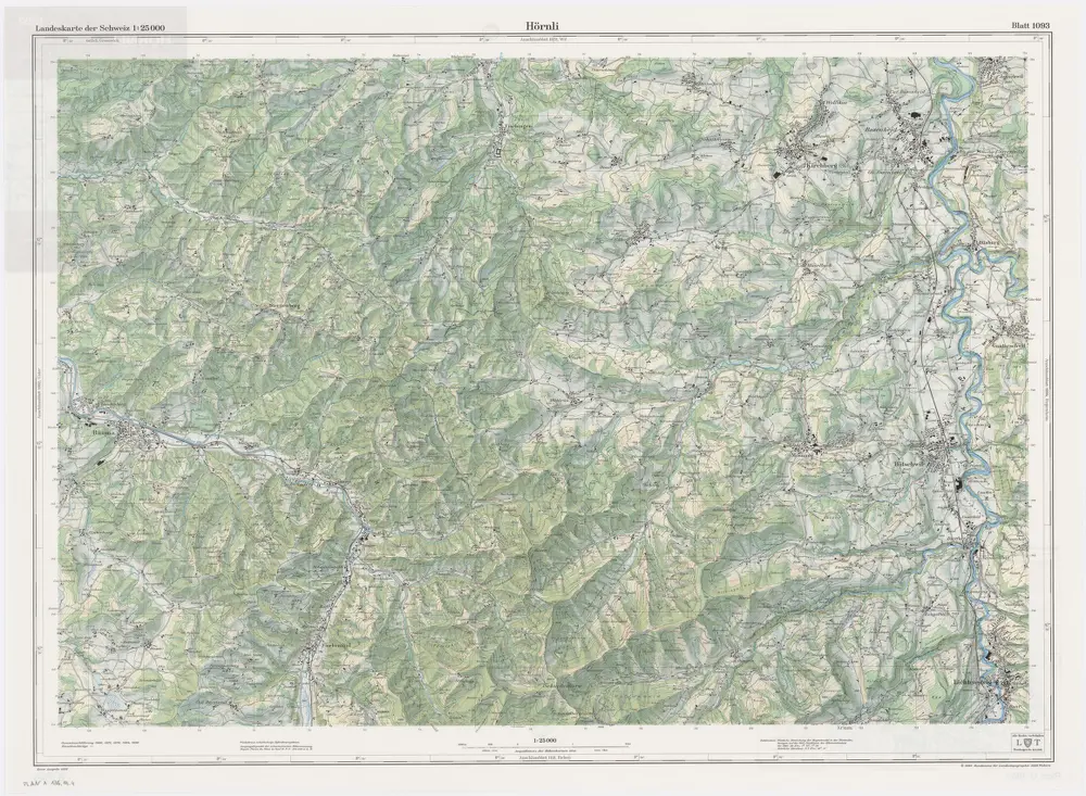 Landeskarte der Schweiz 1 : 25000: Den Kanton Zürich betreffende Blätter: Blatt 1093: Hörnli