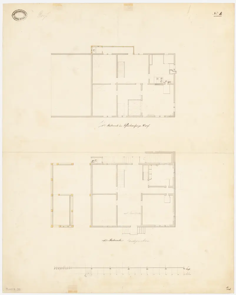 Dorf: Pfarrhaus, Erdgeschoss und 1. Stock; Grundrisse (Nr. 4)