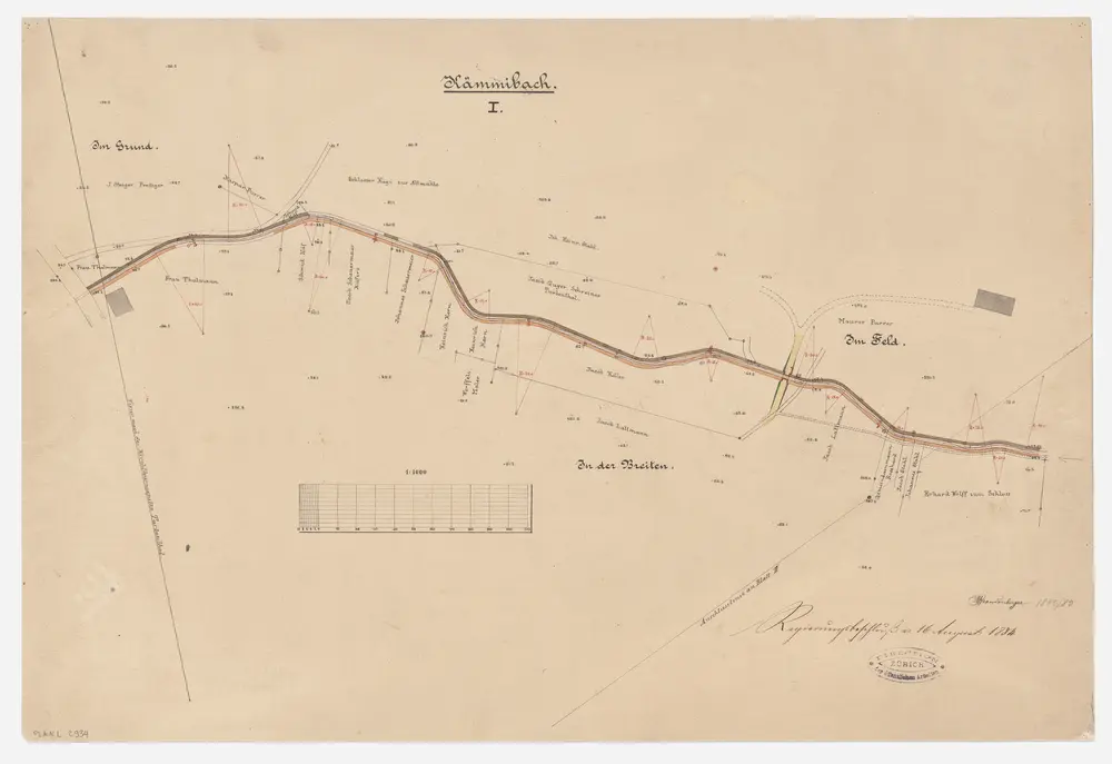 Turbenthal: Chämibach von oberhalb Im Feld bis Im Grund; Situationsplan (Blatt 1)