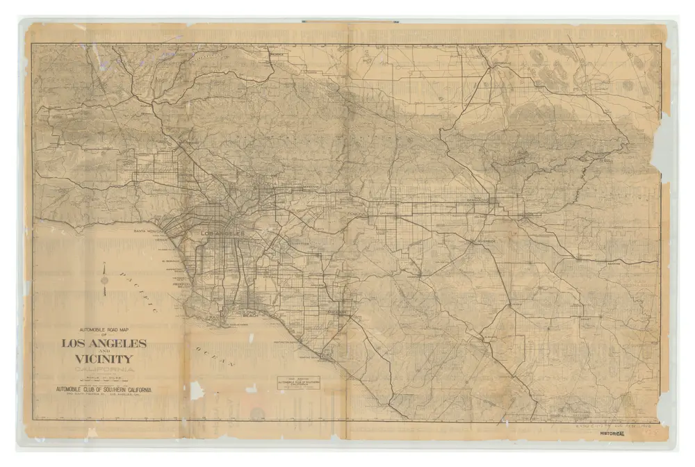 Automobile Road Map of Los Angeles and Vicinity, California