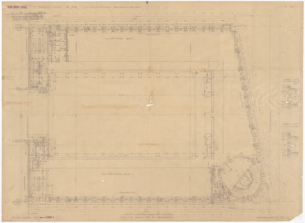 Börsengebäude, Bleicherweg 5: Grundrisse: 2. Obergeschoss; Grundriss