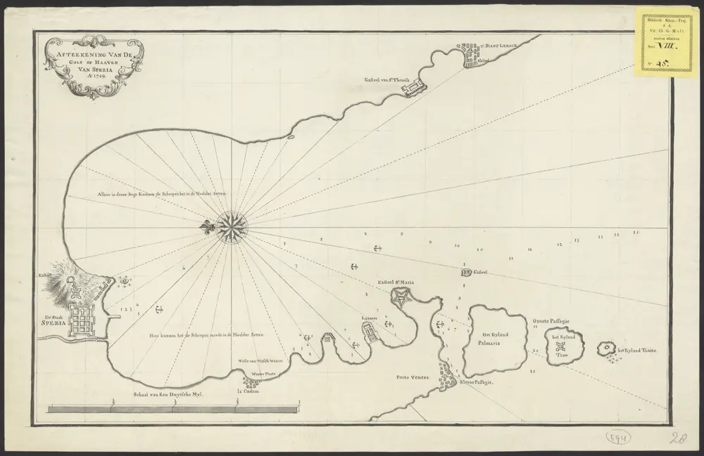 Afteekening van de golf of haaven van Spezia A 1749.