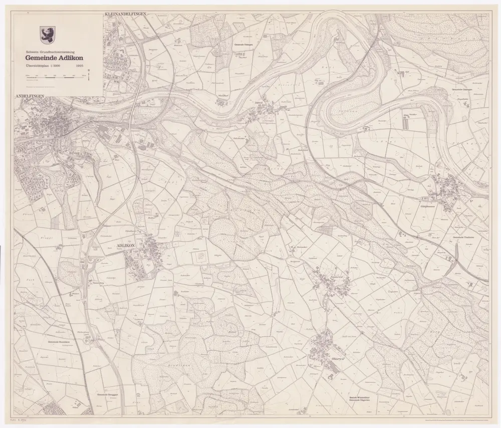 Adlikon: Gemeinde; Übersichtsplan (Schweizerische Grundbuchvermessung)