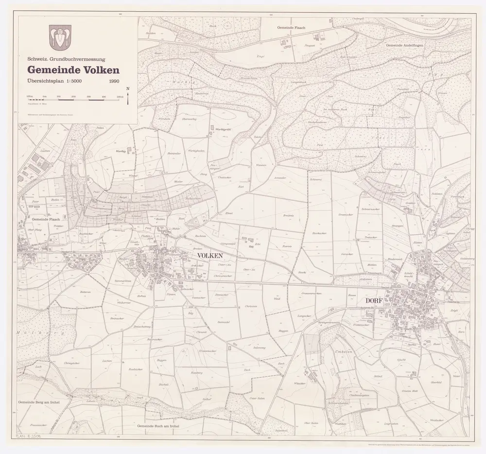 Volken: Gemeinde; Übersichtsplan (Schweizerische Grundbuchvermessung)