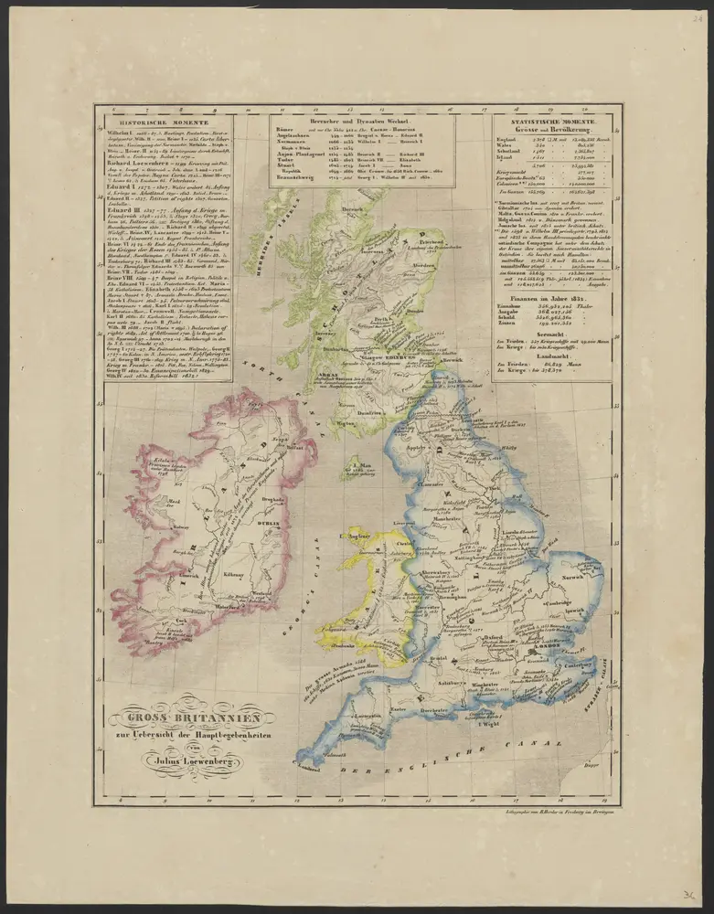 [Historisch-geographischer Atlas zu den allgemeinen Geschichtswerken von C. v. Rotteck, Pölitz u. Becker] : Gross Britannien zur Uebersicht der Hauptbegebenheiten