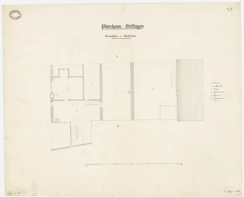 Otelfingen: Pfarrhaus, Dachgeschoss; Grundriss (Nr. 6)