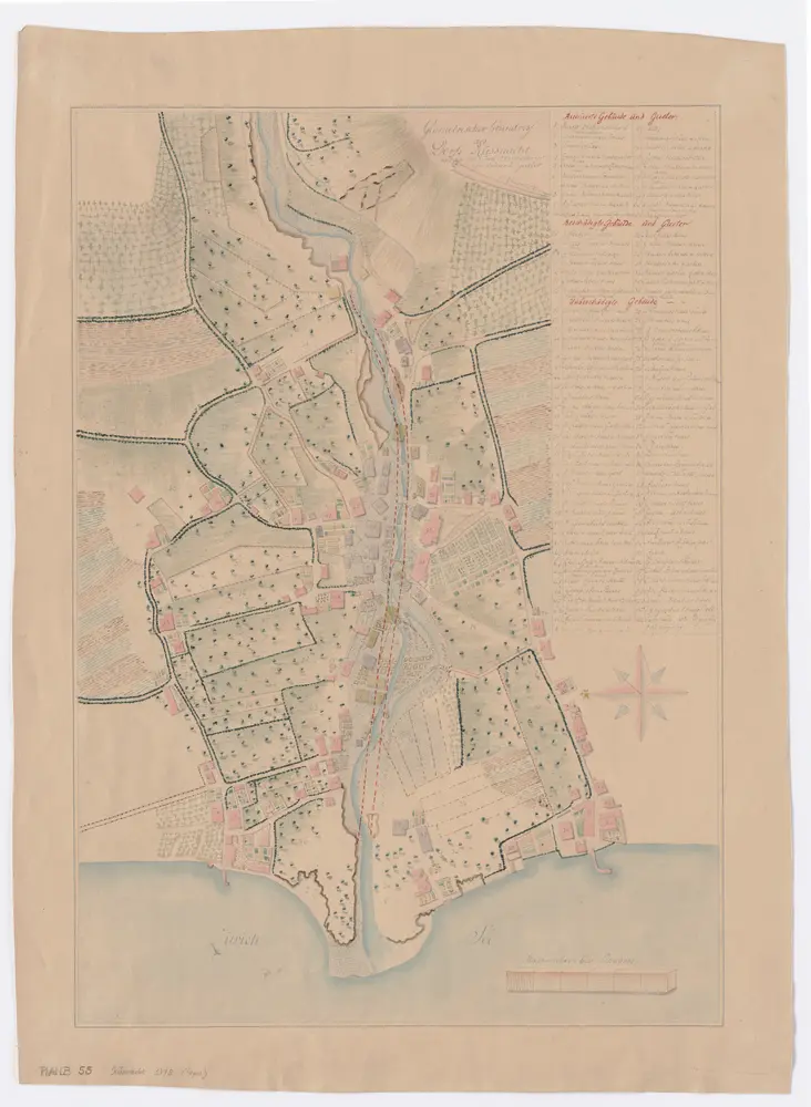 Küsnacht: Überschwemmungsschäden durch den Heslibach am 08.07.1778; Grundriss