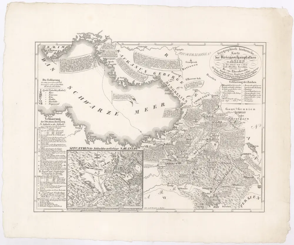 Geographisch historische Karte des Kriegsschauplatzes in Asien in den Jahren 1828 u. 1829