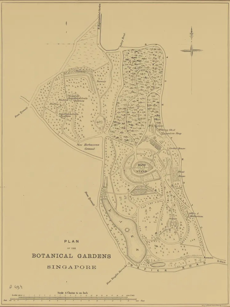 Plan of the Botanical Gardens, Singapore