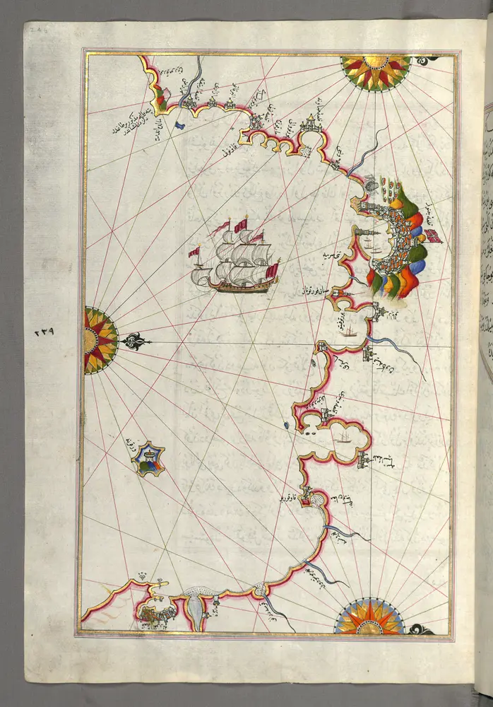 fol. 246a Western Italian coastline from Pisa to the French border, including the towns of Genoa and Savona