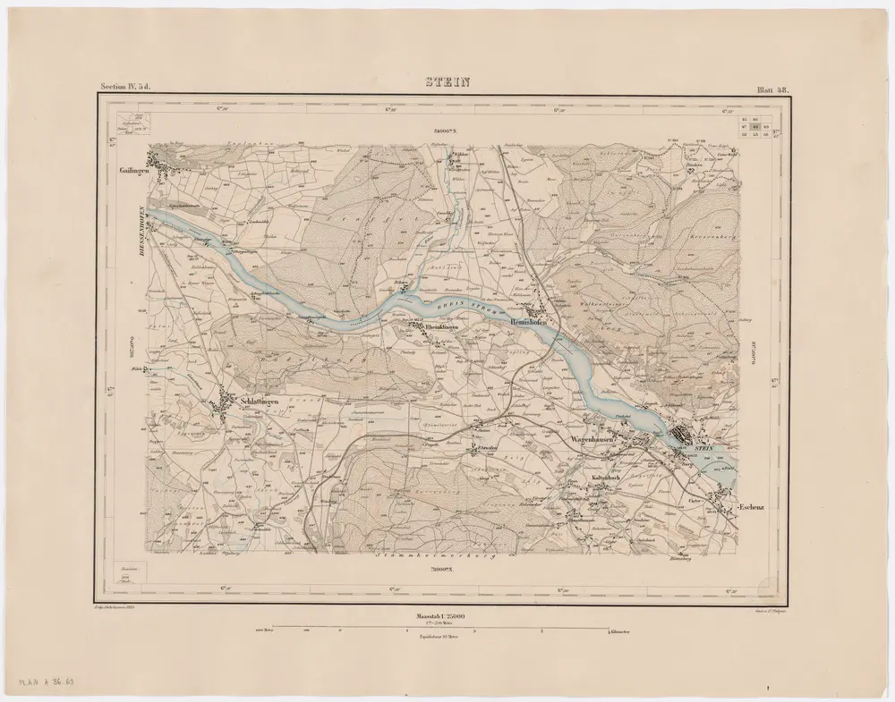 Topographischer Atlas der Schweiz (Siegfried-Karte): Den Kanton Zürich betreffende Blätter: Blatt 48: Stein