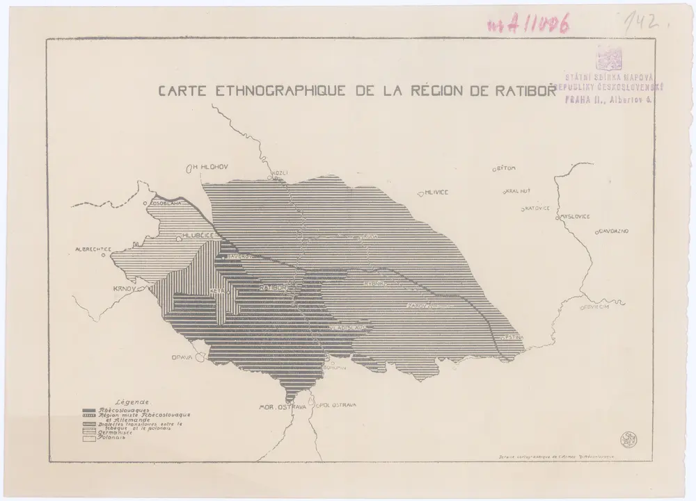 Carte ethnographique de la région de Ratiboř