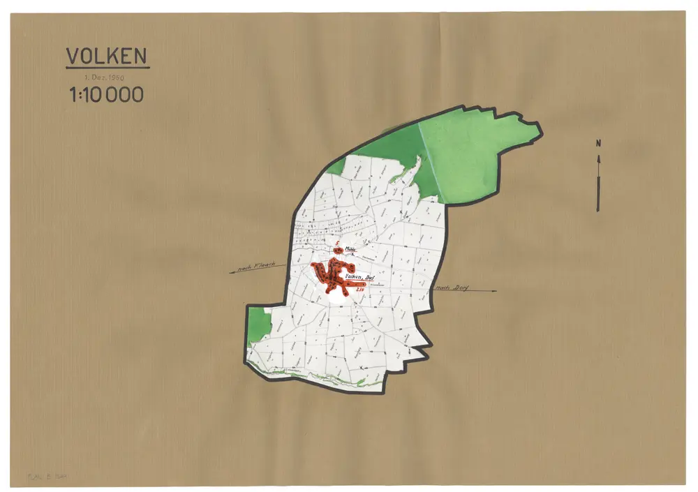 Volken: Definition der Siedlungen für die eidgenössische Volkszählung am 01.12.1950; Siedlungskarte