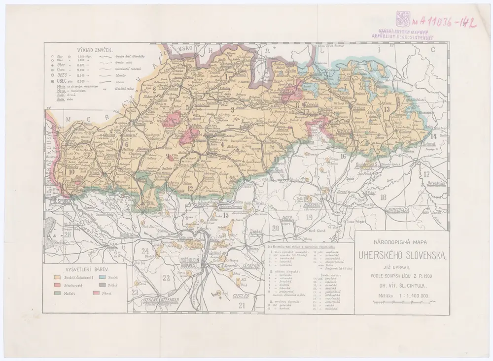 Národopisná mapa uherského Slovenska