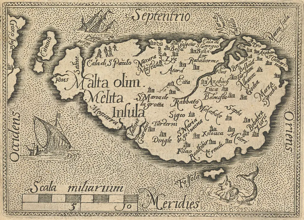 Malta olim Melita Insula [Karte], in: Epitome Theatri Orteliani, S. 186.