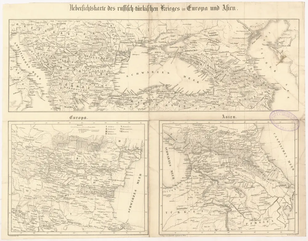 Uebersichtskarte des russisch-türkischen Krieges in Europa und Asien