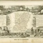 mapa z atlasu "Atlas National Illustré des 86 Départements et des Possessions de la France Divisé par Arrondissements, Cantons et Communes, avec le tracé de toutes les routes, chemins de fer et canaux"