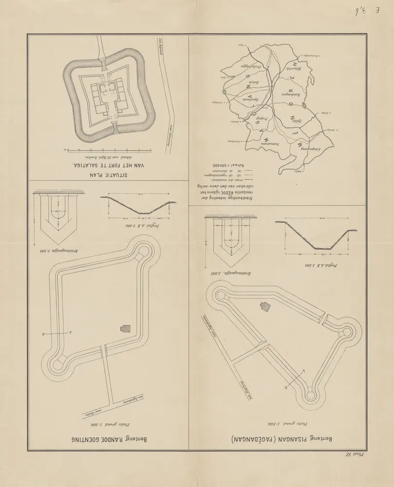 Situatie plan van het fort te Salatiga