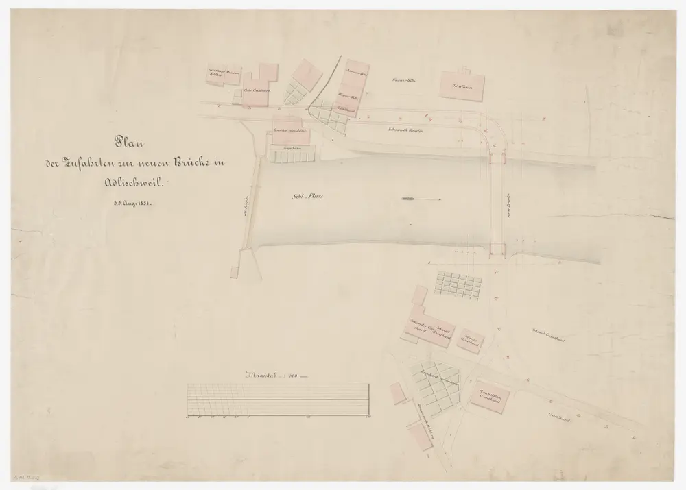 Adliswil: Neue Brücke über die Sihl, Zufahrten; Situationsplan