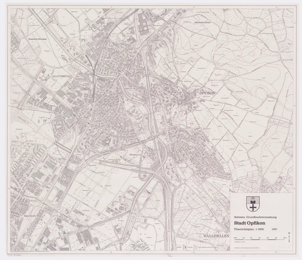 Opfikon: Gemeinde; Übersichtsplan (Schweizerische Grundbuchvermessung)
