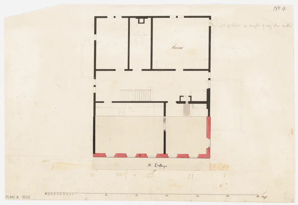 Wildberg: Pfarrhaus, 2. Stock; Grundriss (Nr. 4)