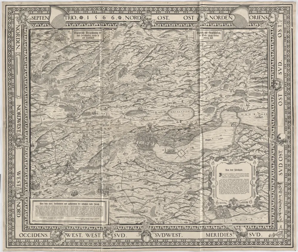 Karte des Zürcher Gebiets (Murer-Karte) von 1566