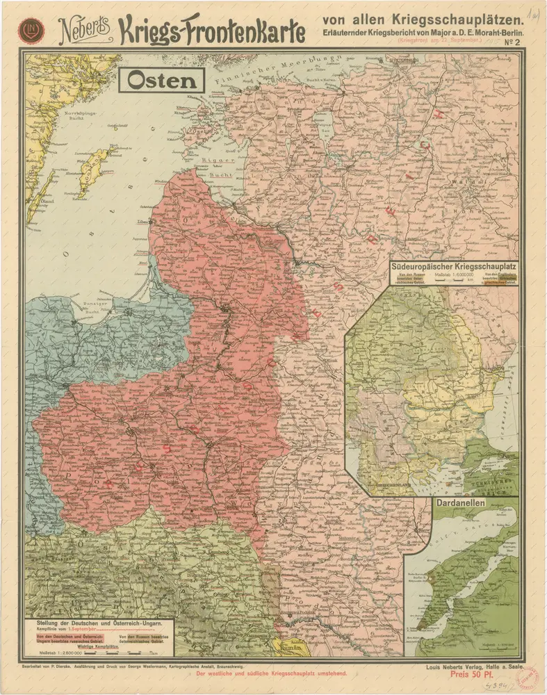 Neberts Kriegs - Frontenkarte von allen Kriegsschauplätzen No 2