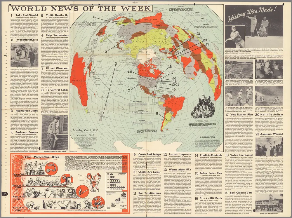 World News of the Week : Monday, Oct. 9, 1950.