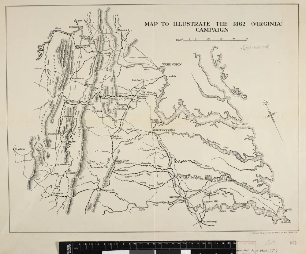 Map to illustrate the 1862 (Virginia) Campaign