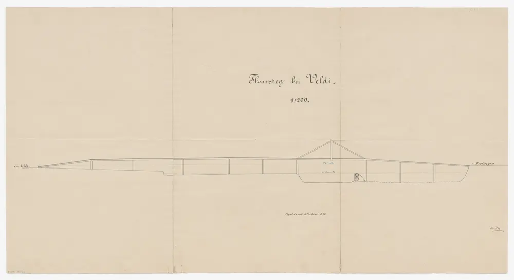 Altikon: Steg über die Thur bei Feldi; Längsschnitt