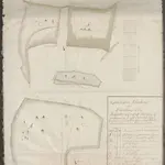 HZAN GA 100_Nr. 81_ : Garnberg (Kr. Künzelsau); "... Vermessungsplan der ... Herrschaft Wald in dem Garnberg";A. Haag, Amtsgeometer in Künzelsau;50 Ruten = 200 cm;53 x 73 cm; Norden oben;Papier; Federzeichnung mit Schraffen;einzelne Waldstücke in Wasserfarben; Grenzsteine; unten Erklärung und Meßgehalt.