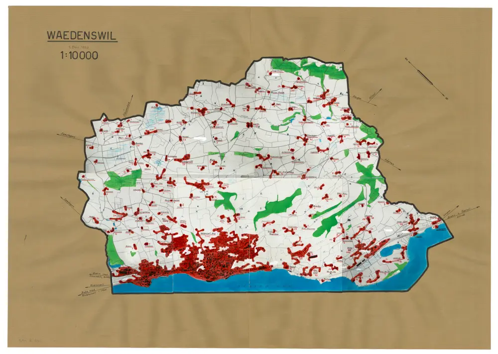 Wädenswil: Definition der Siedlungen für die eidgenössische Volkszählung am 01.12.1950; Siedlungskarte