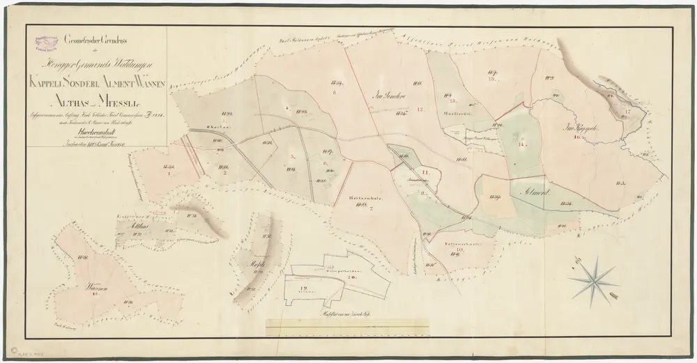 Höngg: Gemeindewaldung: Wannen, Althoos (Althas), Müseli (Müssli), Oberlee, Im Sonderi, Heiziholz (Heitzenholz), Notzenschürli, Martinsrüti (Martisrüti), Chappeli (Kappeli), Allmend (Alment); Grundrisse