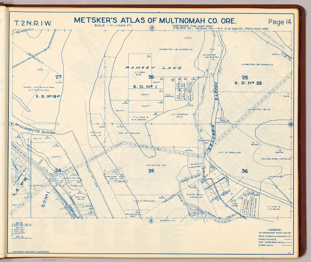 T. 2 N. R. 1 W. Sections 25-27, 34-36