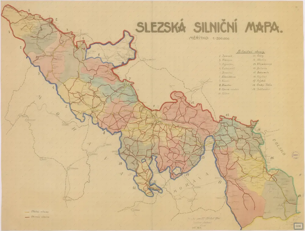 Slezská silniční mapa