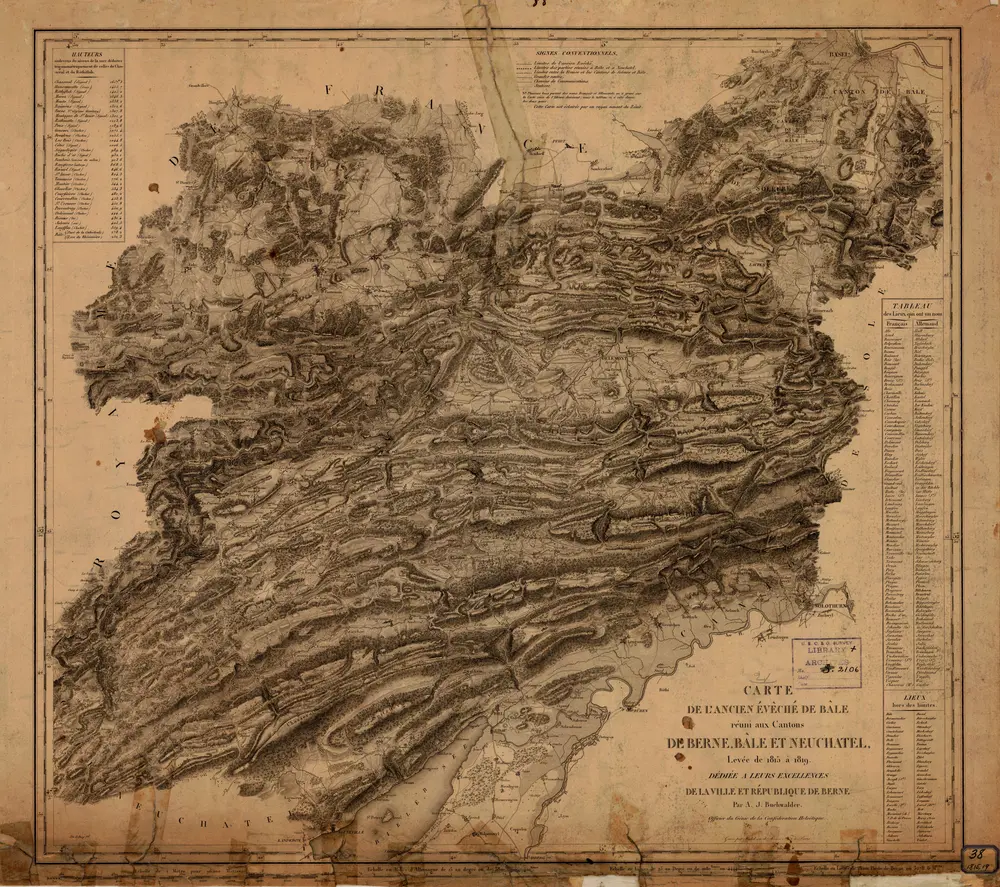 Carte De Lancien Eveche De Bale De Berne Bale Et Neuchatel