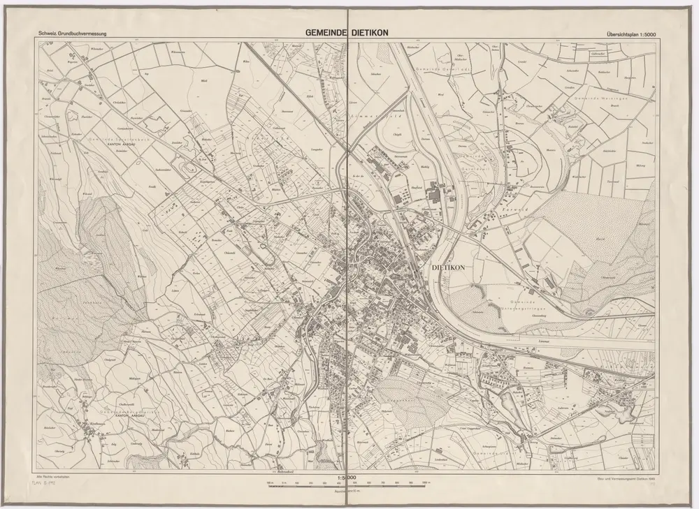 Dietikon: Gemeinde; Übersichtsplan (Schweizerische Grundbuchvermessung)