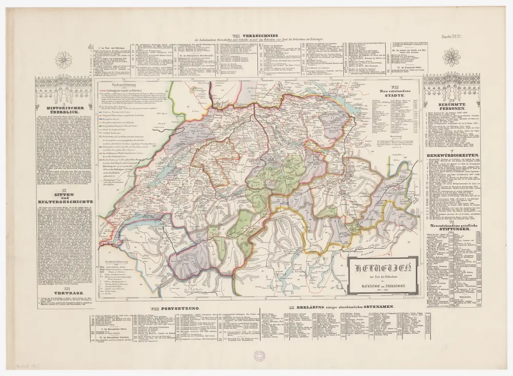 Geologische Spezialkarte des Grossherzogtums Baden, Blatt 144: Stühlingen: Karte IV: Helvetien zur Zeit des Erlöschens