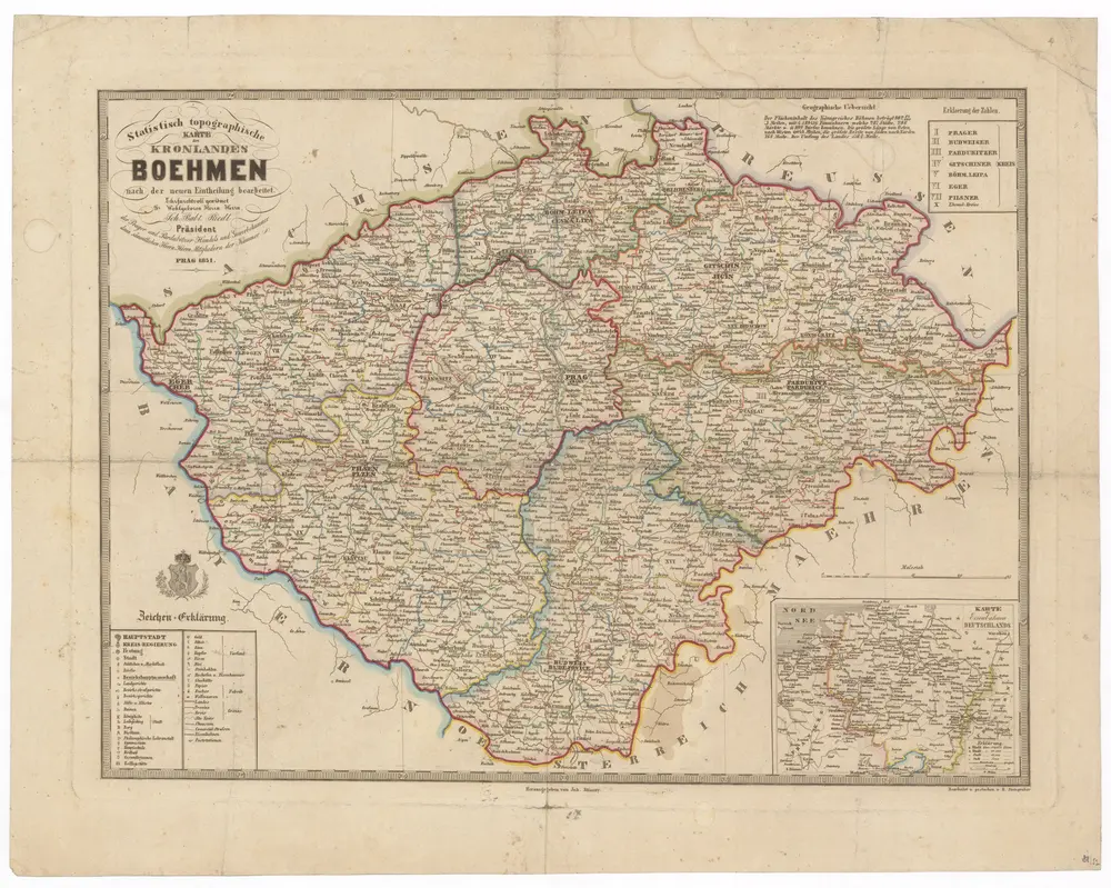 Statistisch topographische Karte des Kronlandes Boehmen