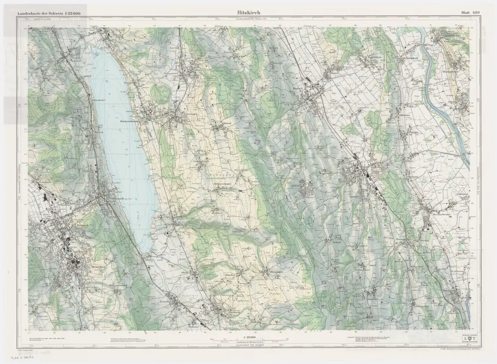 Landeskarte der Schweiz 1 : 25000: Den Kanton Zürich betreffende Blätter: Blatt 1110: Hitzkirch LU