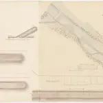 Wollishofen, Wiedikon: Oberhalb des Forrenwaldes (Forrenholz), Sihlkorrektion; Situationsplan, Längsprofil, Querprofil und Details