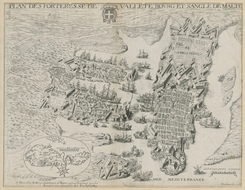 Plan des forteresse de Vallette, Bourg et Sangle de Malte.