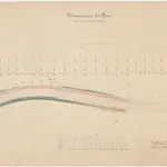 Töss: Von der Kronenbrücke bis unterhalb der Brücke der Schweizerischen Nordostbahn NOB (Winterthur-Koblenz), Tösskorrektion; Situationsplan und Längsprofil (Töss No. 62 C)