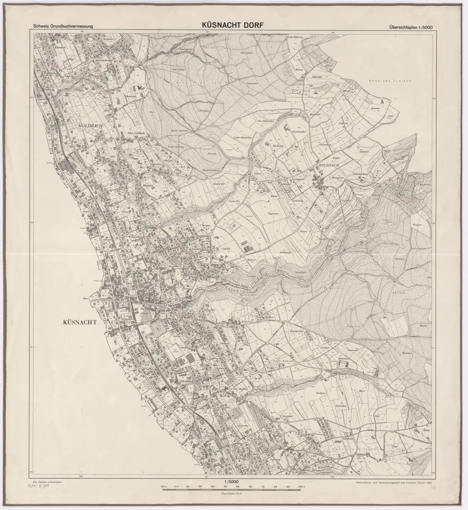 Küsnacht: Dorf; Übersichtsplan (Schweizerische Grundbuchvermessung)